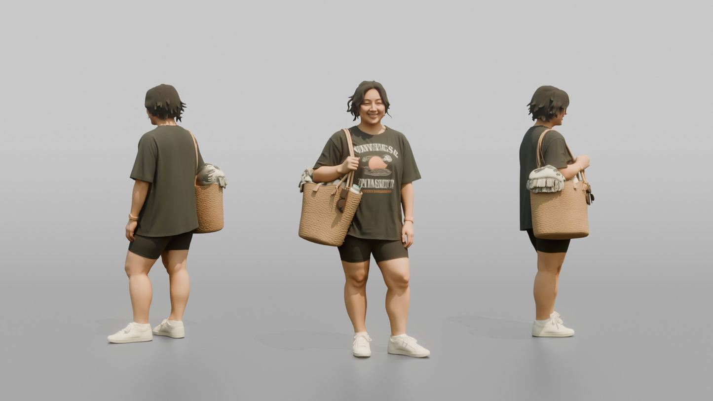 Vacationer Wearing Oversized Graphic Tee