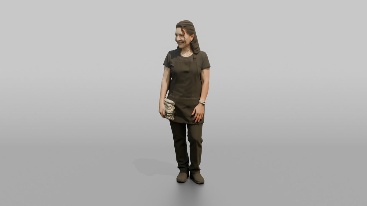 Nail Technician Woman Holding A Stack Of Nail Files - 3D character model, view 4