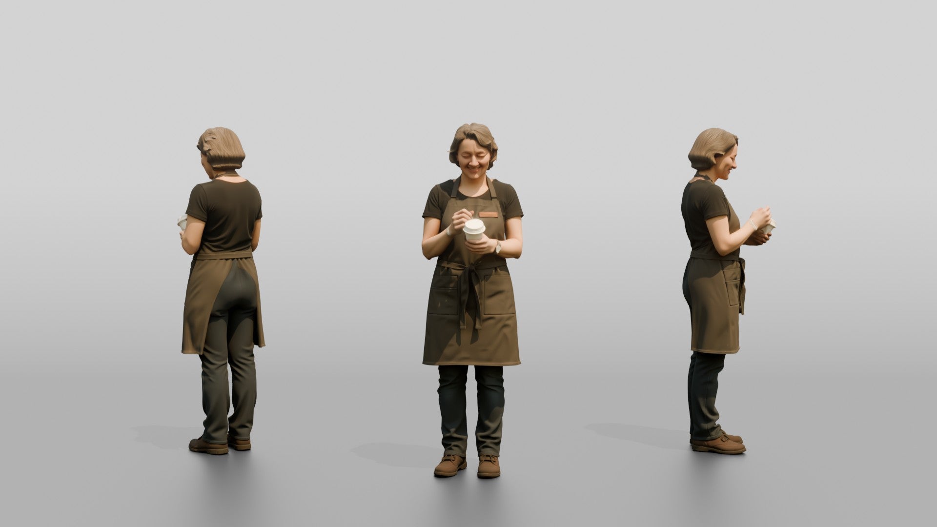 Woman Barista Writing Order on Cup