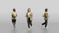 Asian Woman Jogging with Backpack