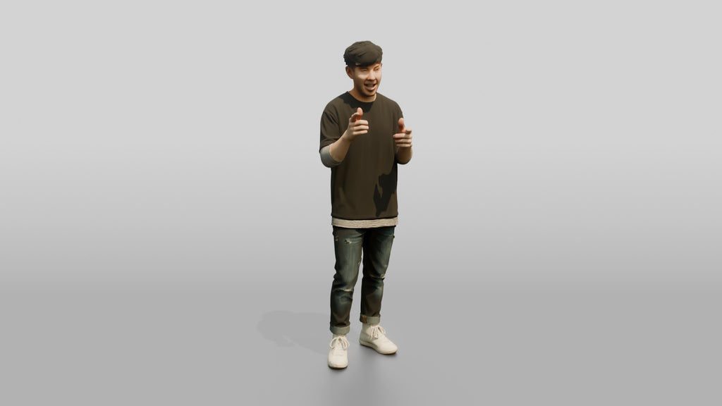 Asian Man Telling an Animated Story