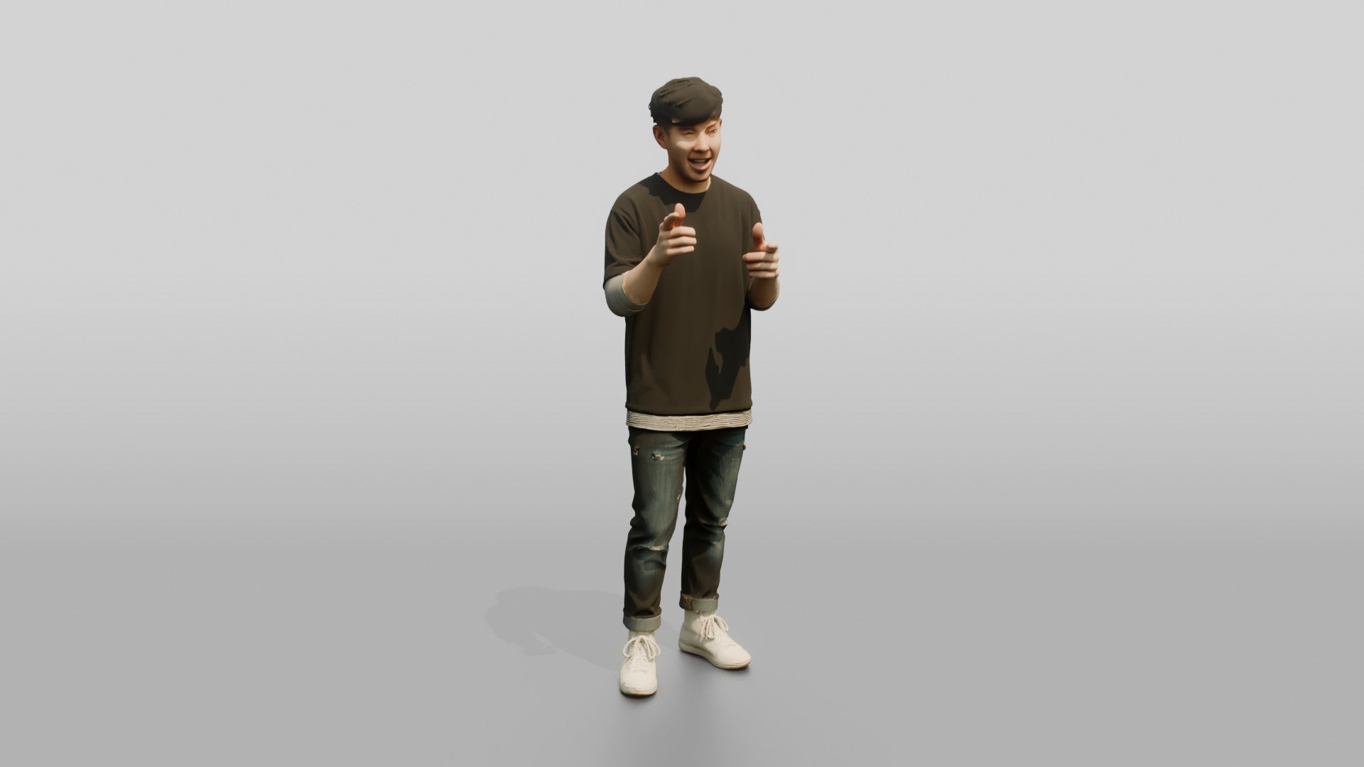 Asian Man Telling an Animated Story