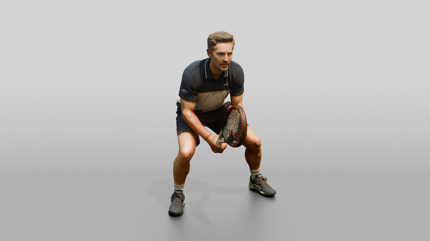 Slim Tennis Player in an Agile Ready Stance