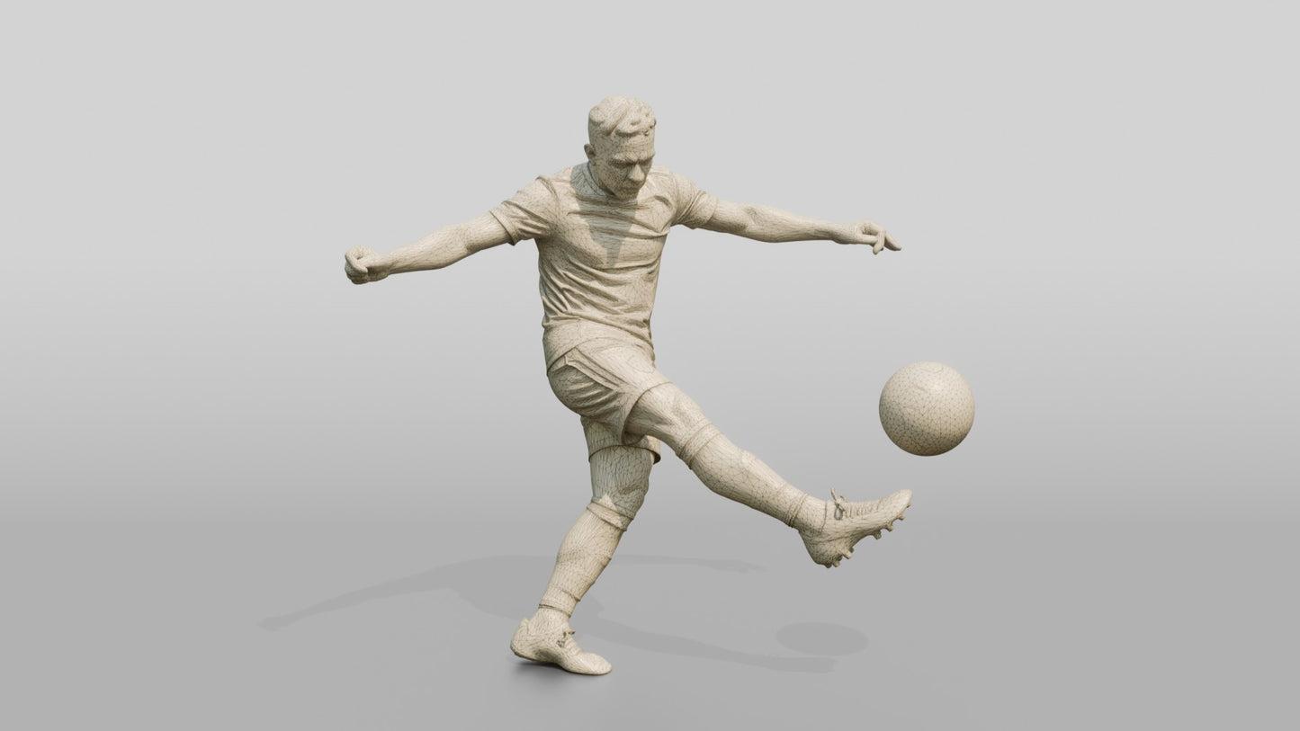Soccer Player Bending a Free Kick