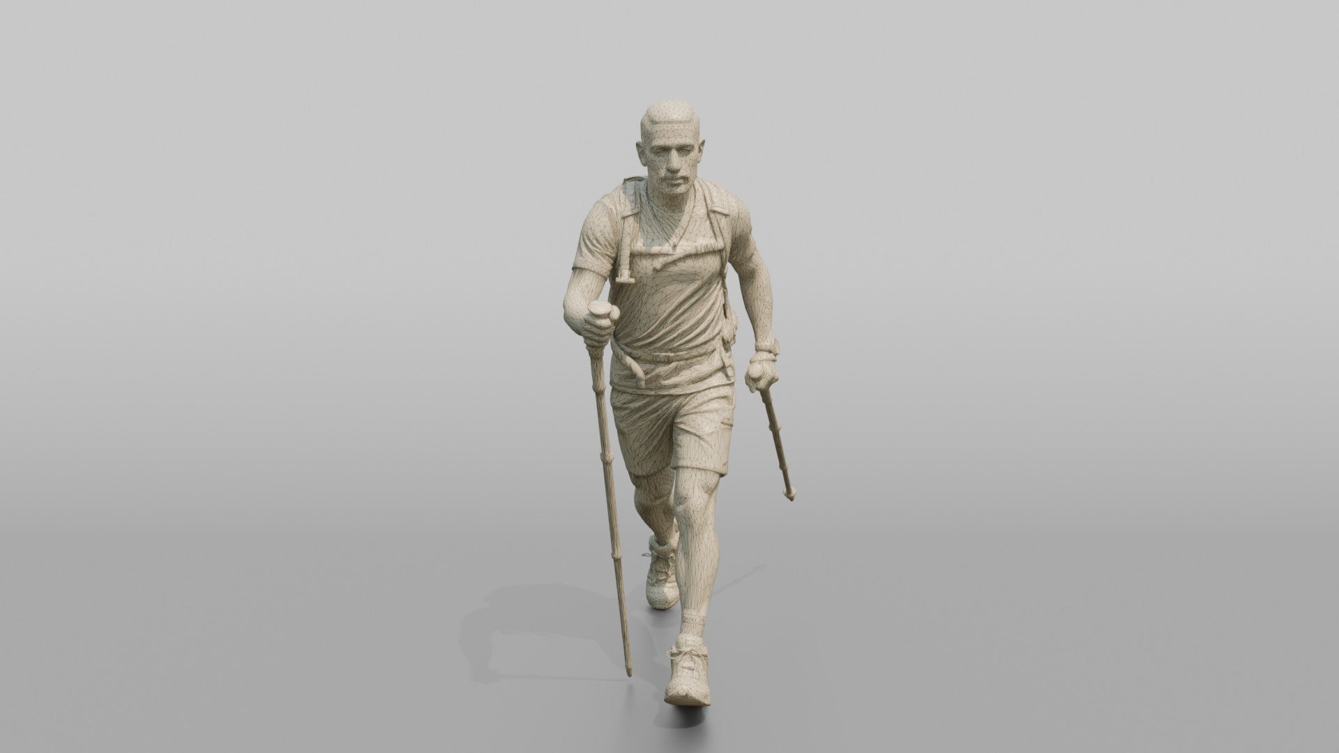 Speed Hiker Walking with Dual Poles