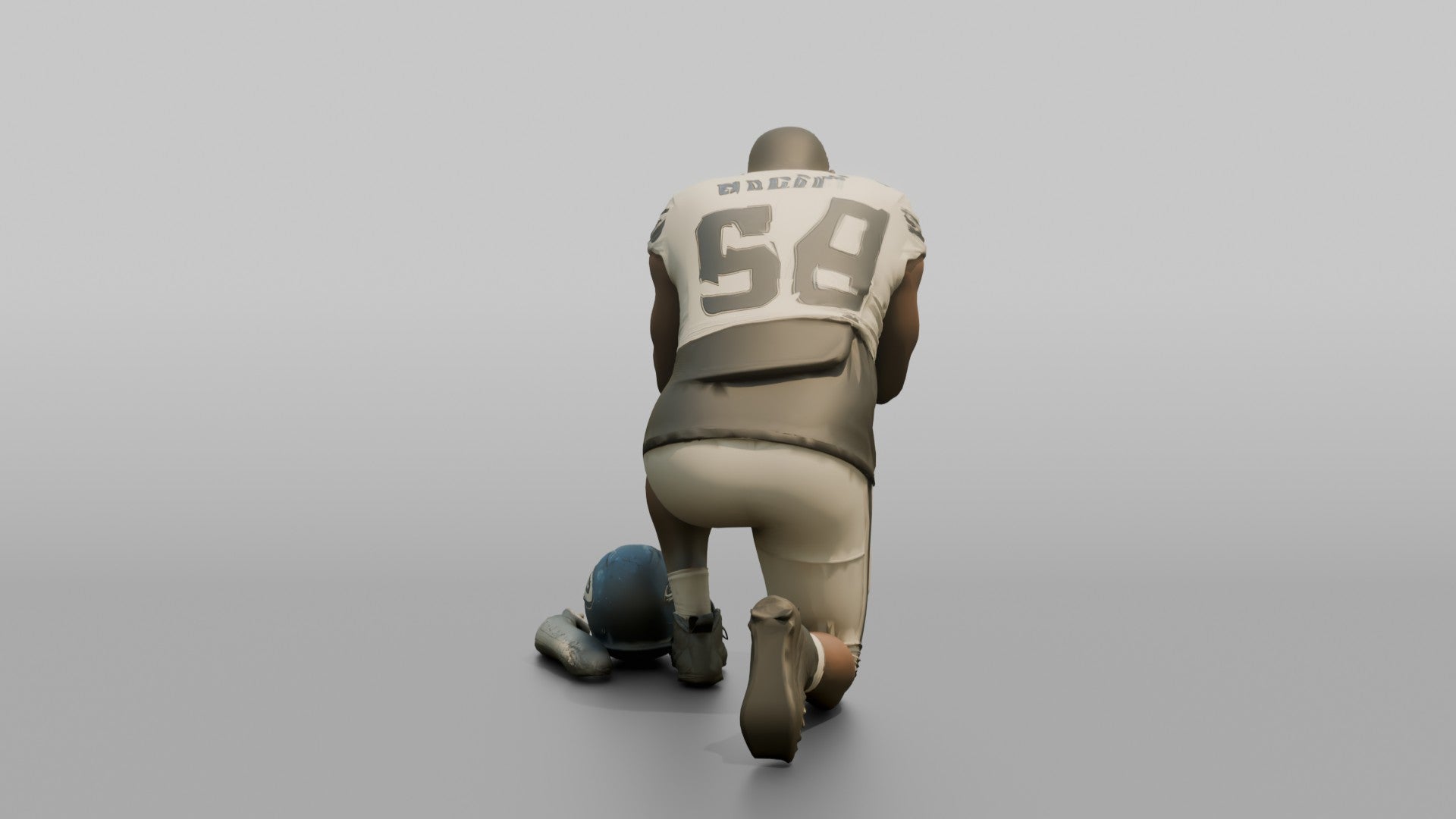 Player Kneeling in Prayer Before the Game