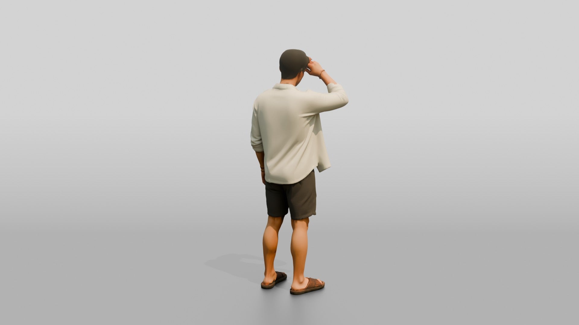 Man Shading Eyes From the Sun