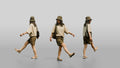 Woman Kicking Up Wet Sand Walking