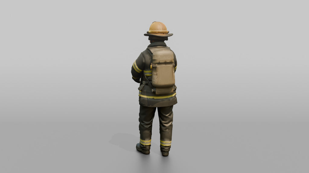 Firefighter Woman Securing Turnout Gear Gloves Onto Her Hands