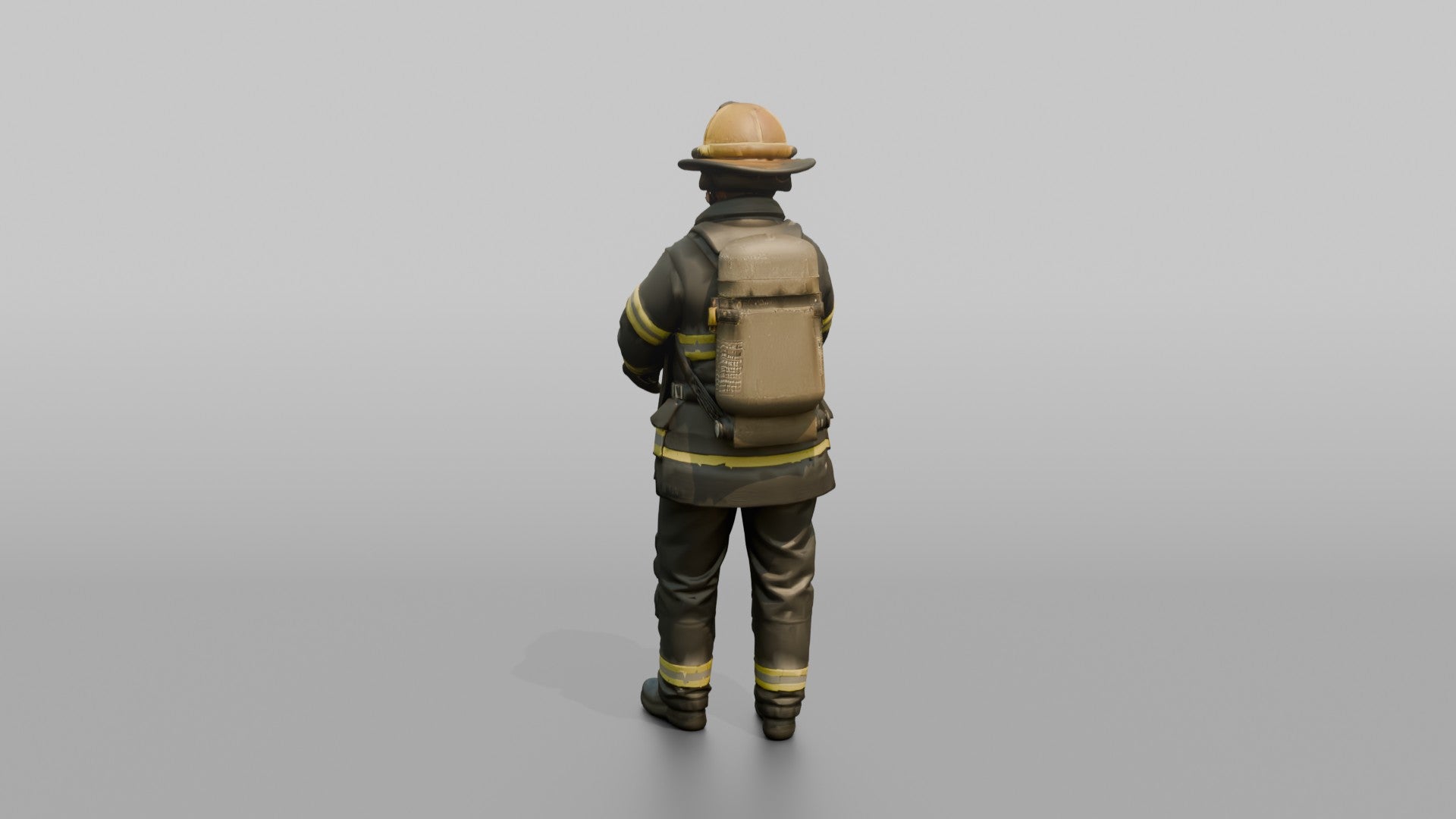 Firefighter Woman Securing Turnout Gear Gloves Onto Her Hands