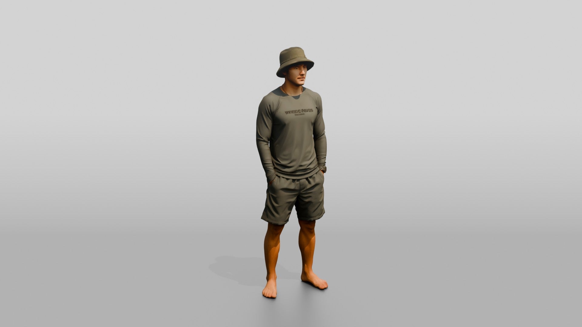 Man Standing With Hands in Pockets