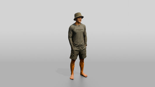 Man Standing With Hands in Pockets - 3D character model, view 1