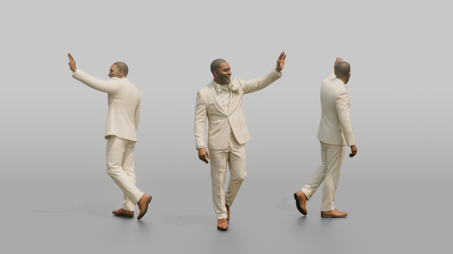 Black Groom High-Fiving an Invisible Guest