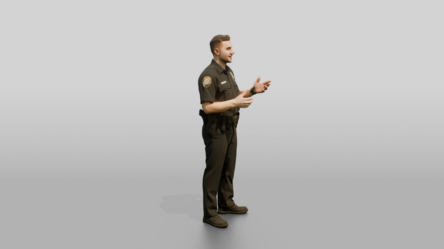 Male Police Officer in Conversation
