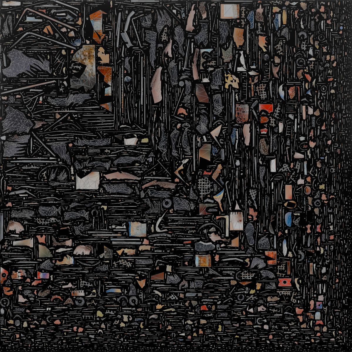 Man Customer Standing With A Shopping Cart Full Of Items - UV layout, base color map