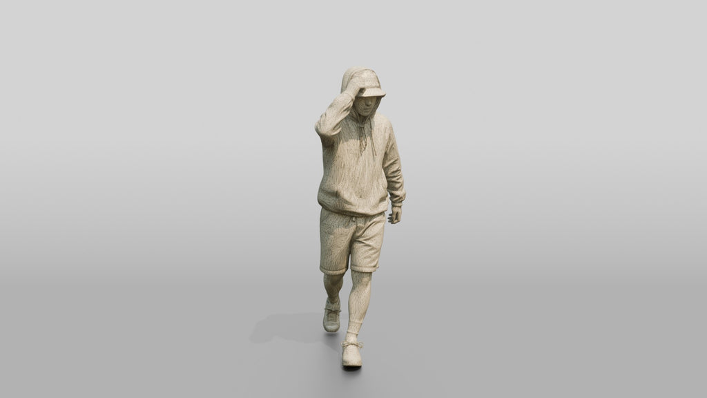 Man Pulling Up Linen Hoodie