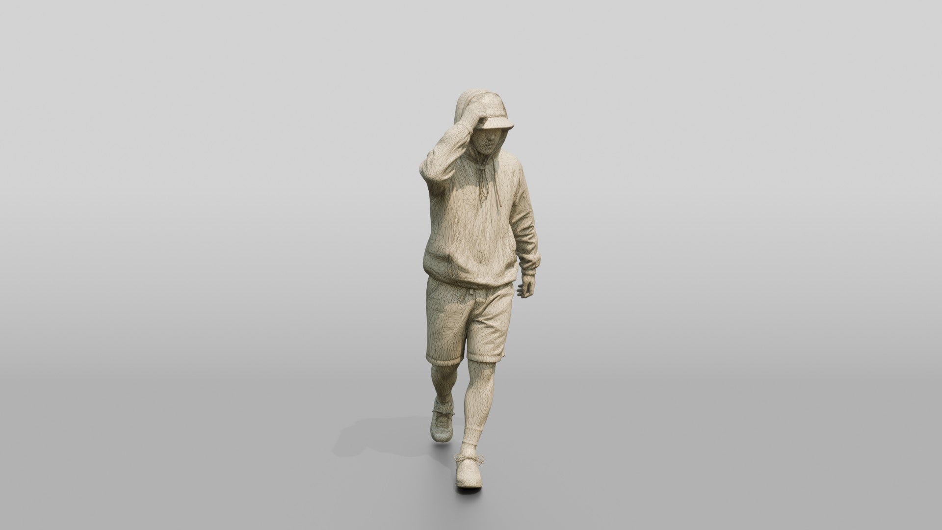 Man Pulling Up Linen Hoodie