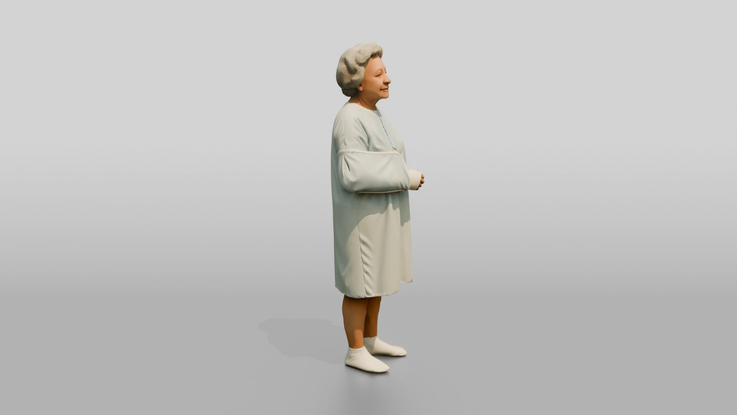 Elderly Woman Patient with Arm in a Sling