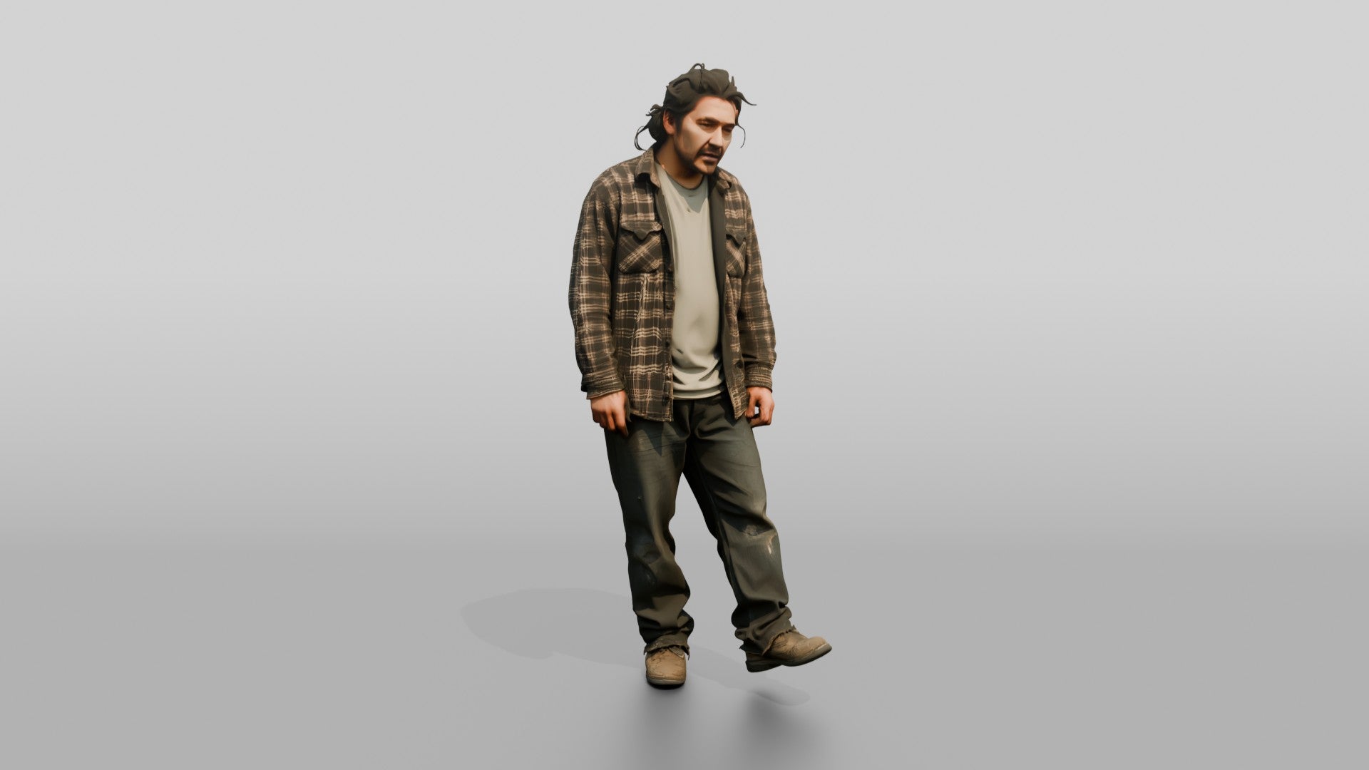 Homeless Man Looking Disheveled and Swaying Slightly