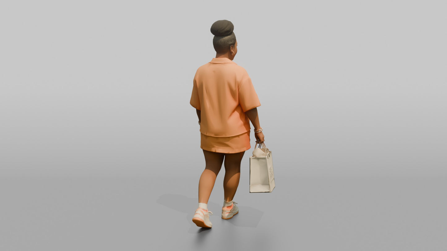 Vacationer Wearing Bright Orange Co Ord Shorts Set