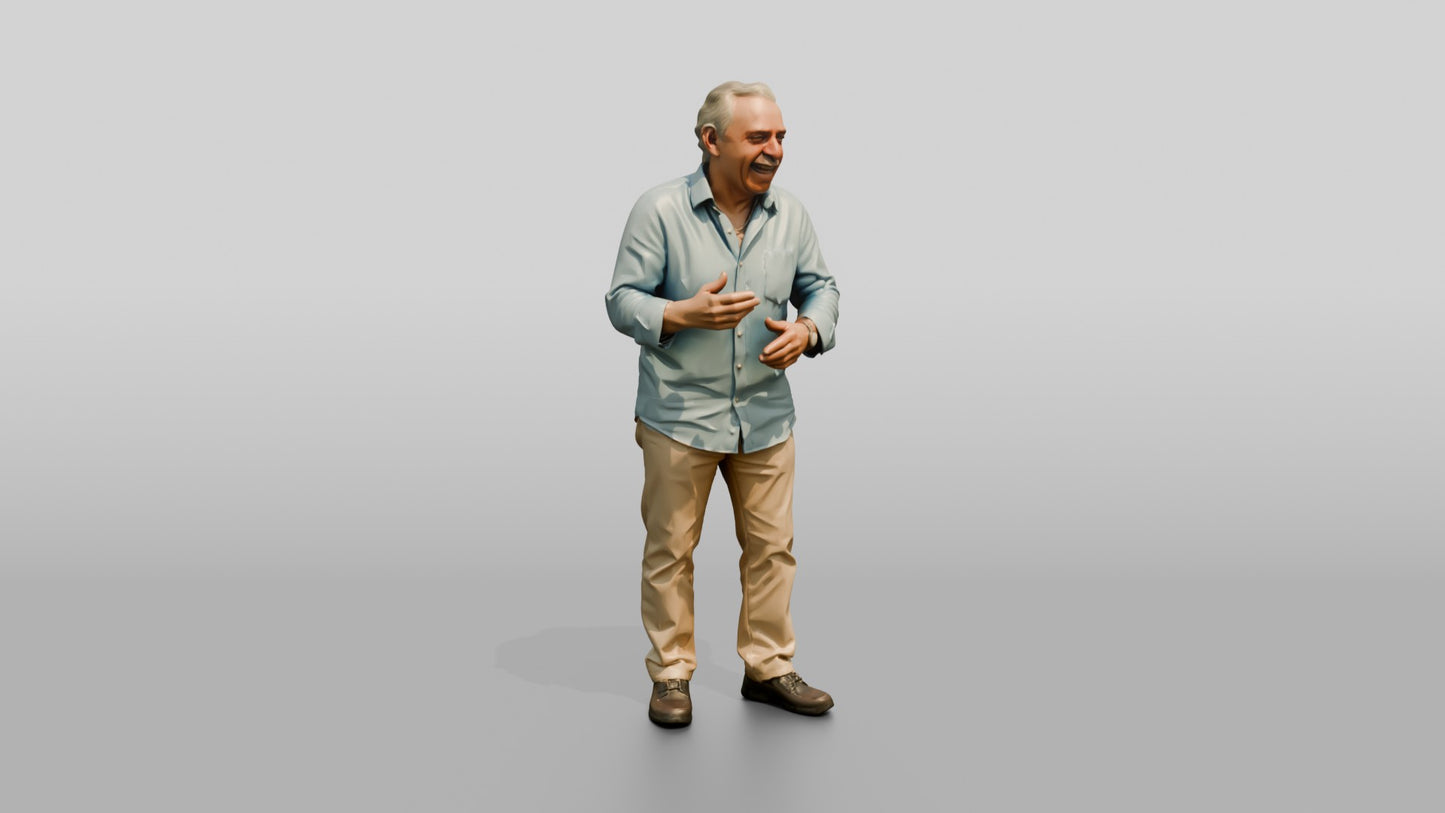 Elderly Spanish Man Laughing Heartily
