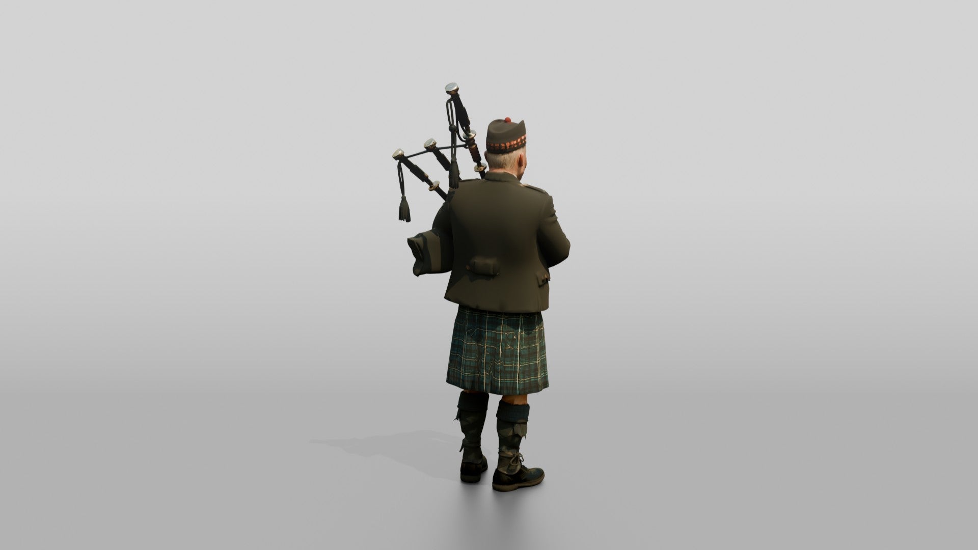 Bagpiper Playing Highland Bagpipes