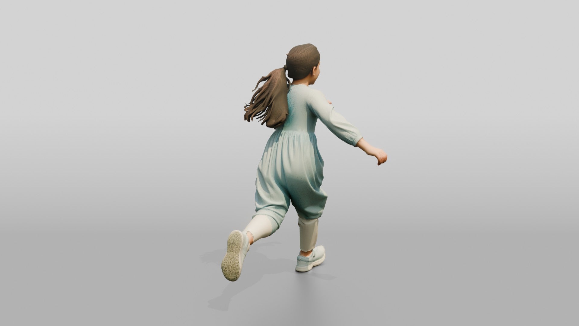 Young Emirati Girl Playing Tag in the Park