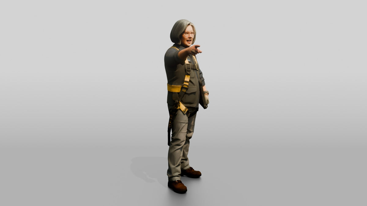 Construction Worker Woman 99 - 3D character model, view 2