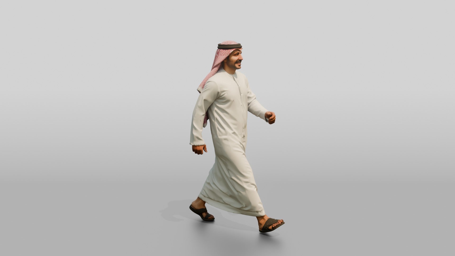 Middle-Aged Athletic Emirati Man in Kandura and Ghutra