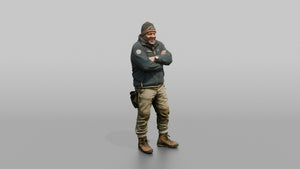 Expeditioner Standing with Arms Crossed - 3D character model, view 1
