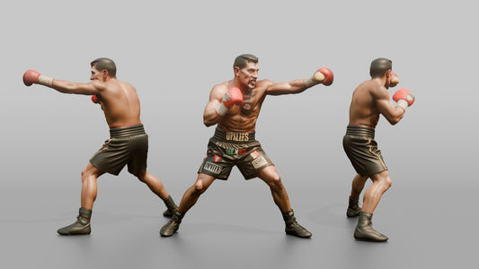 Boxer Lightning-fast Left Jab Counter-strike - 3D character model
