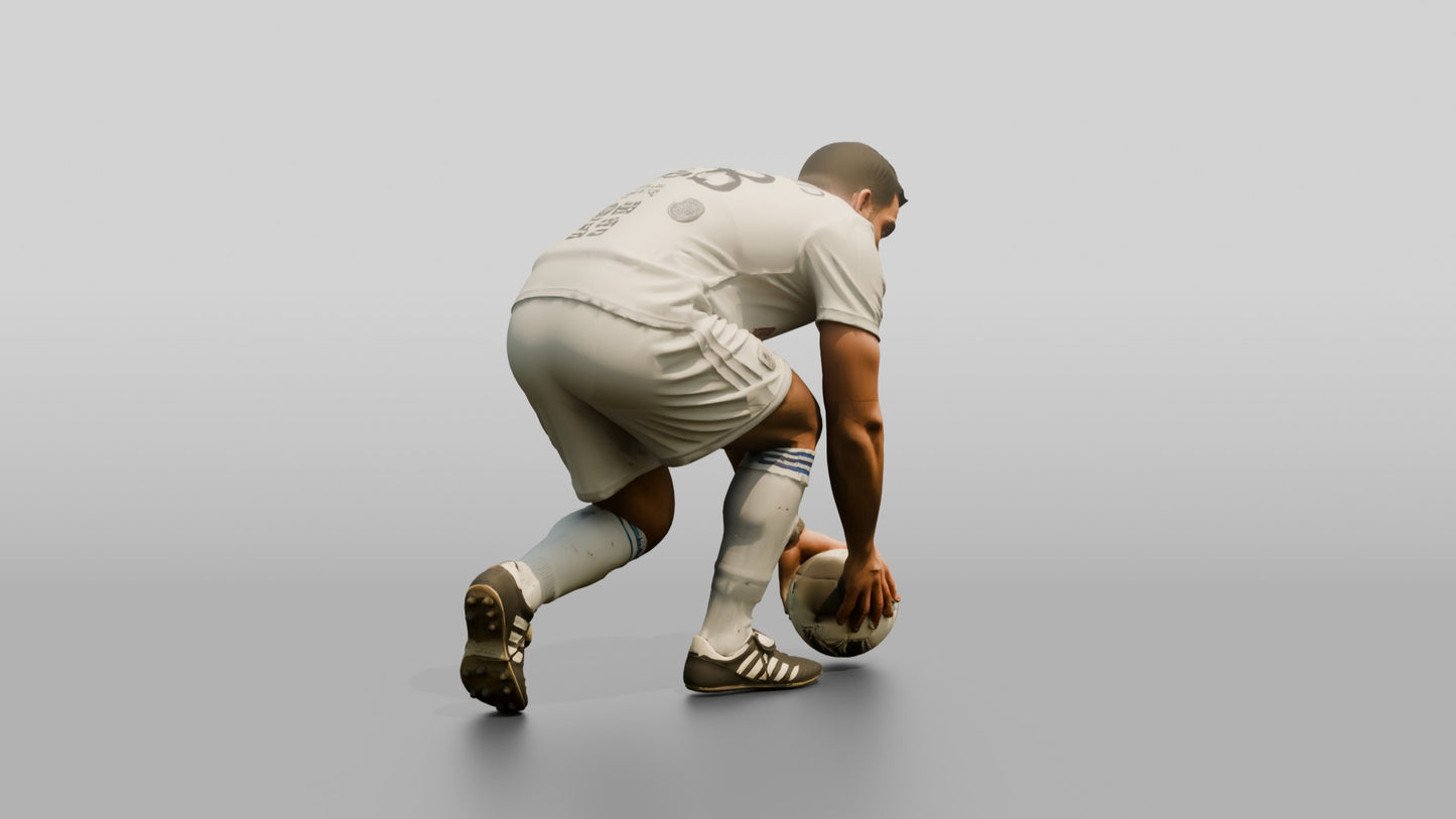 Soccer Player Placing the Ball for Penalty
