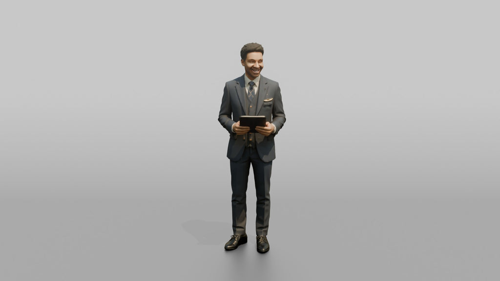 East Asian Airline Captain Standing with Hands in Pockets