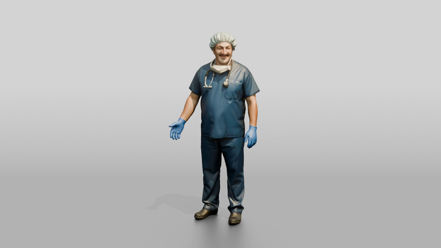 Middle-Aged Middle Eastern Man Doctor with Welcoming Gesture