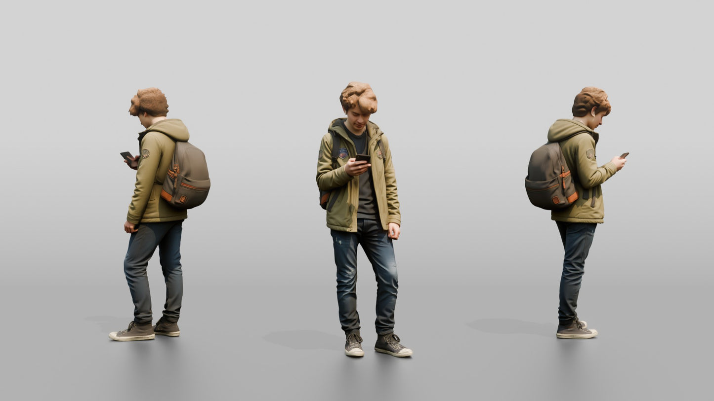 Teenage Boy Navigating with Phone
