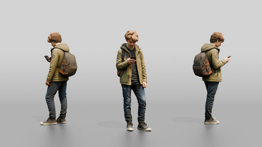 Teenage Boy Navigating with Phone