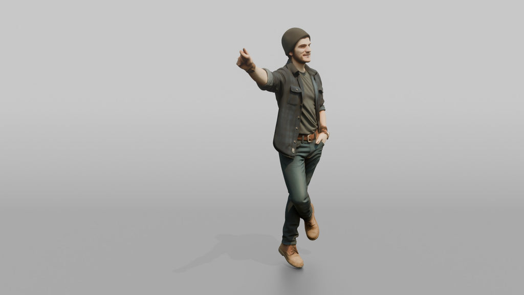 Farmer Leaning Against Unseen Post Resting Boots