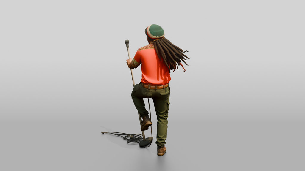 Reggae MC Skanking with Mic Stand