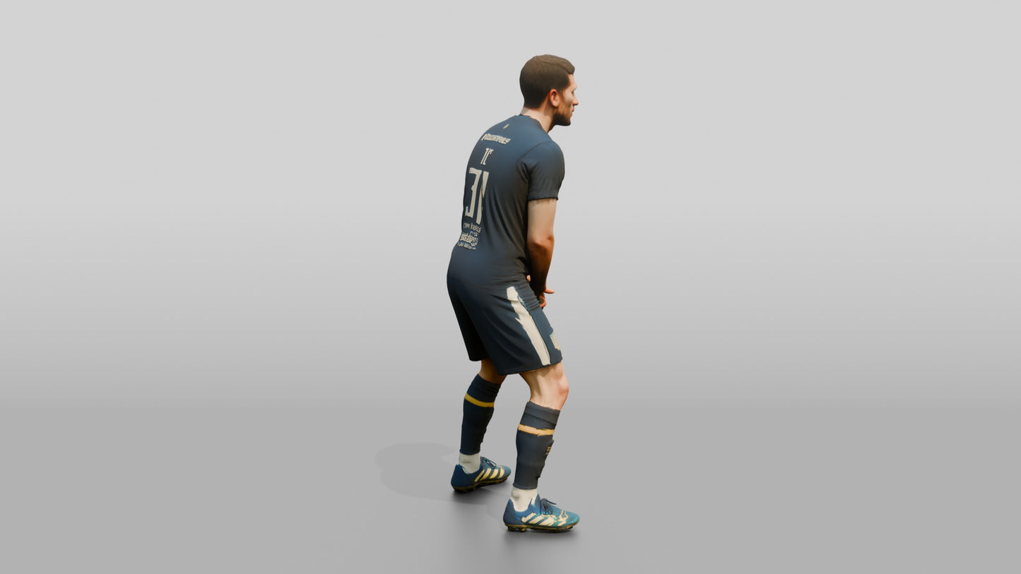 Soccer Player Blocking a Free Kick Wall