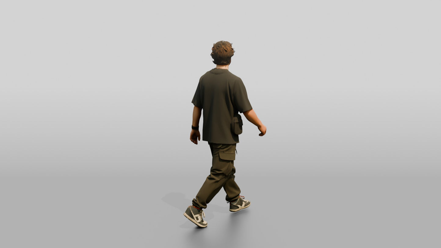 Caucasian Man in Oversized Graphic Tee