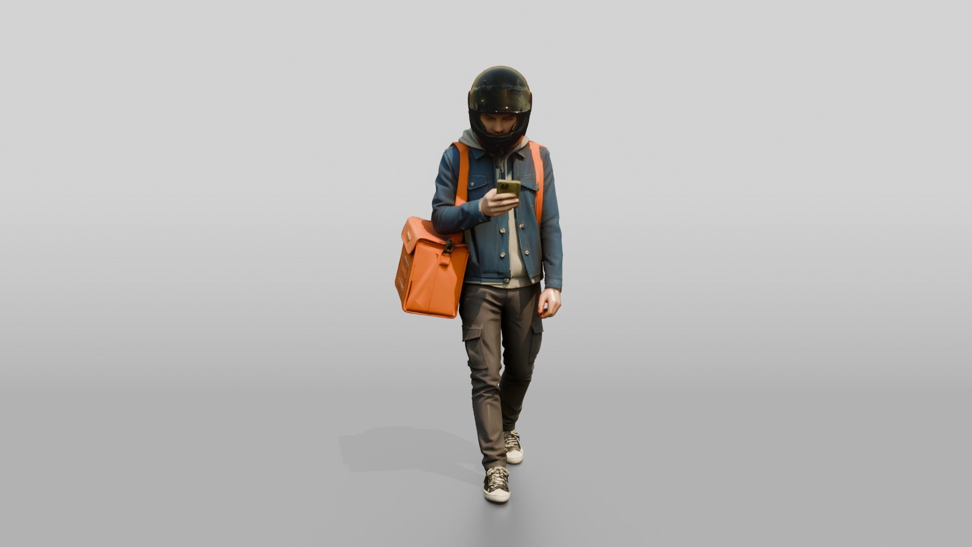 Helmeted Food Courier