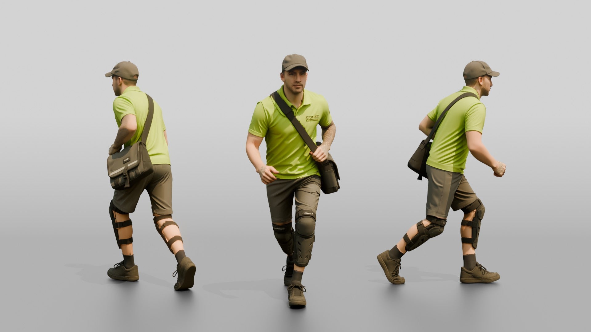 Bike Courier with Messenger Bag