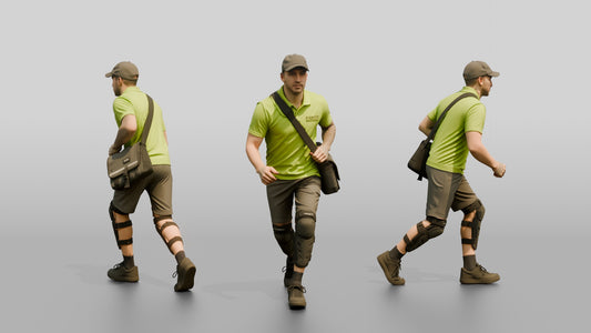 Bike Courier with Messenger Bag - 3D character model