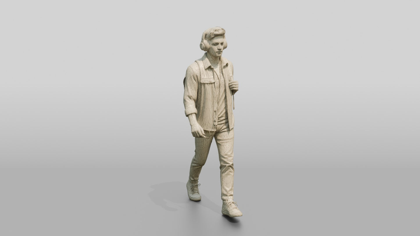 Man Walking with a Backpack