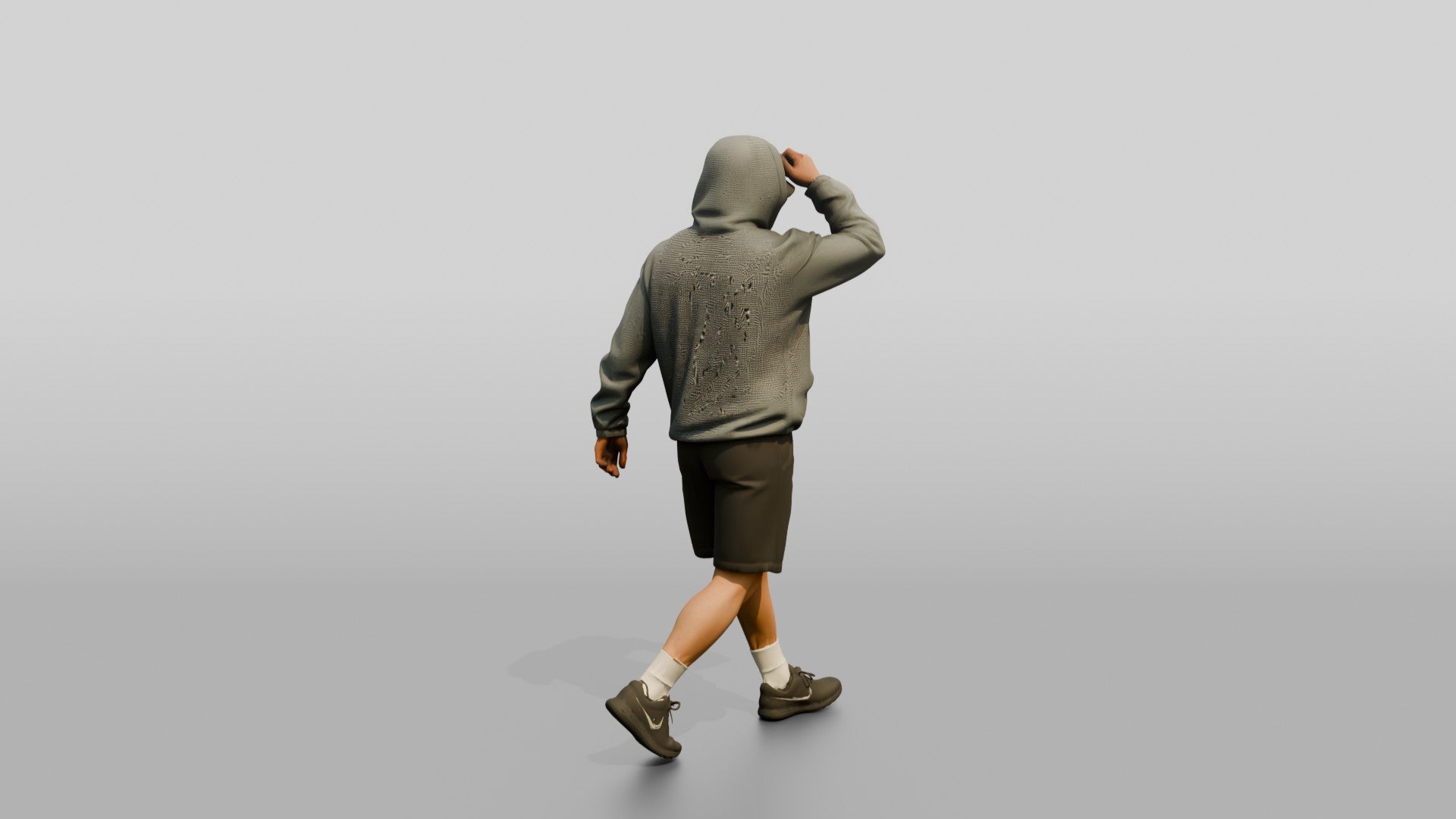 Man Pulling Up Linen Hoodie