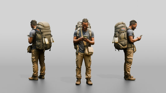 Weary Backpacker at Train Station