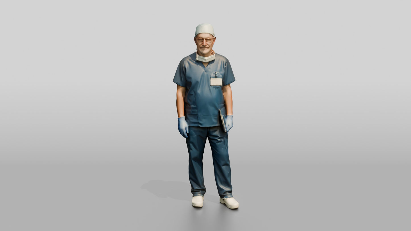 Older White Man Doctor Standing