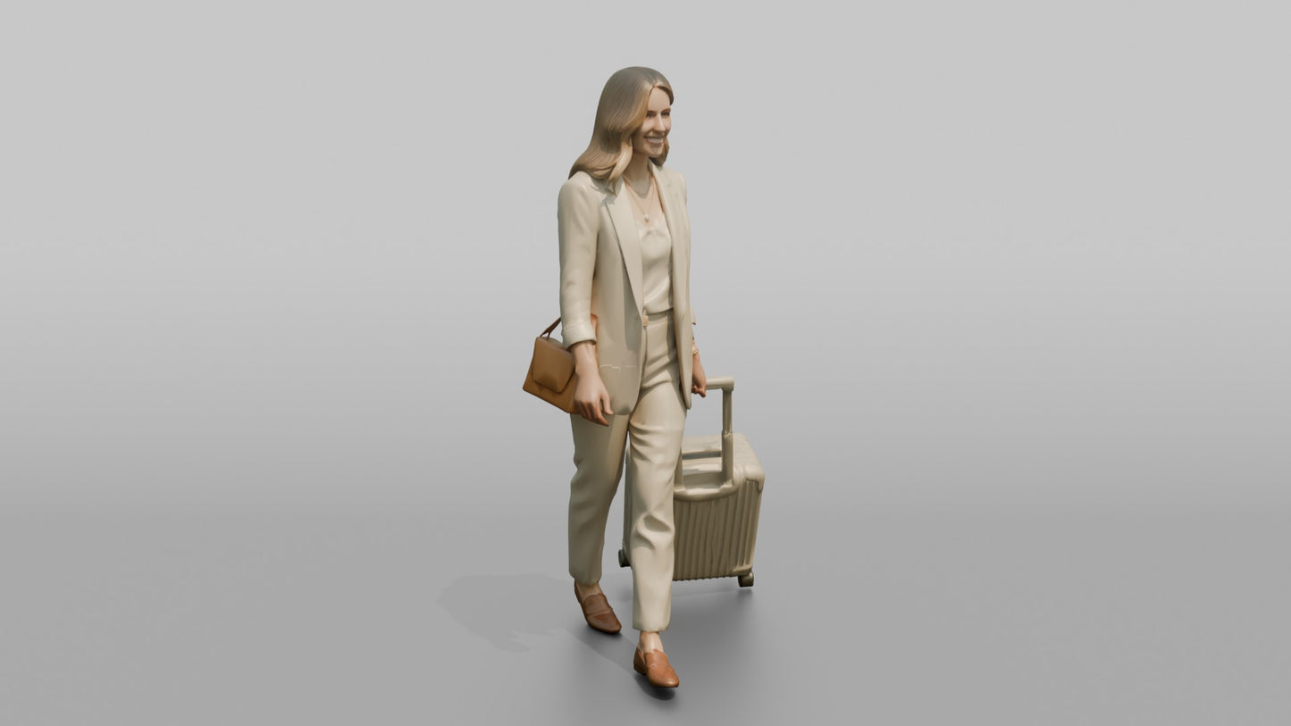 Vacationer Wearing Chic White Linen Suit Rolled Up