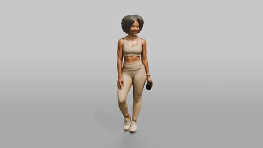Fitness Influencer Woman Standing Relaxed, Weight Shifted To One Side - 3D character model