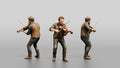 Bluegrass Fiddler Bowing Weathered Fiddle